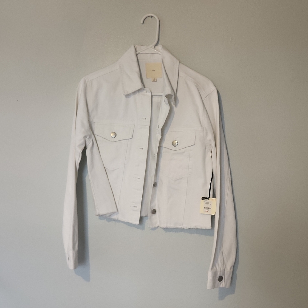 Francesca's Collections White Denim Jacket